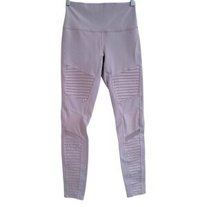 Alo Yoga Moto Legging Lavender High Waist Mesh Panel Light Purple Womens Medium